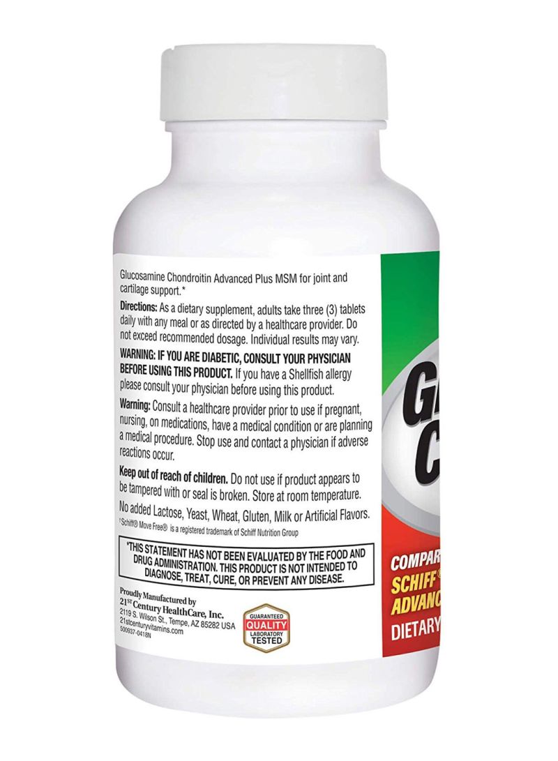 21st Century Glucosamine Chondroitin Advanced 1500mg - 120 Tablets - Image 2
